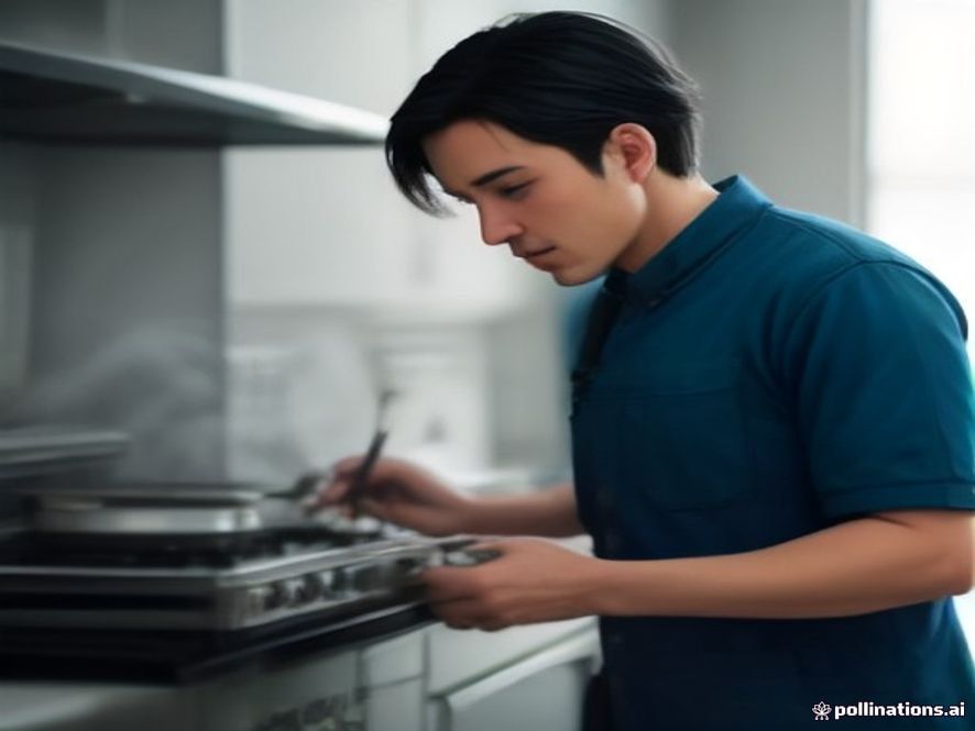 Technician repairing a gas stove